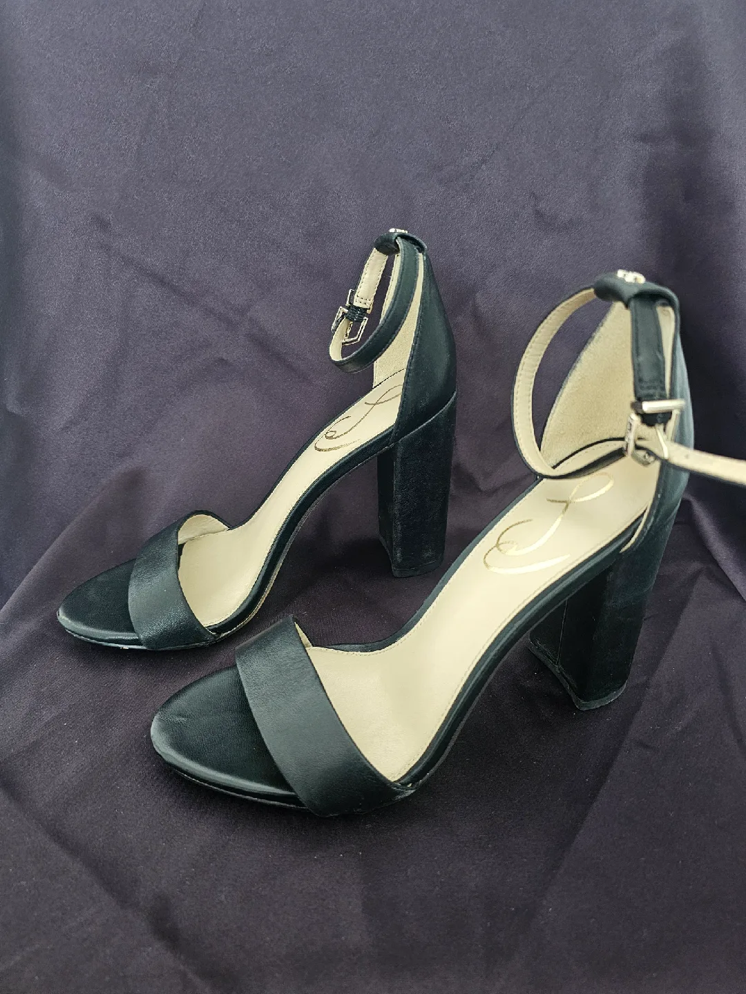 LIKE NEW - Sam Edelman Black Strappy Heels, Size 5.5 image indicator(5)