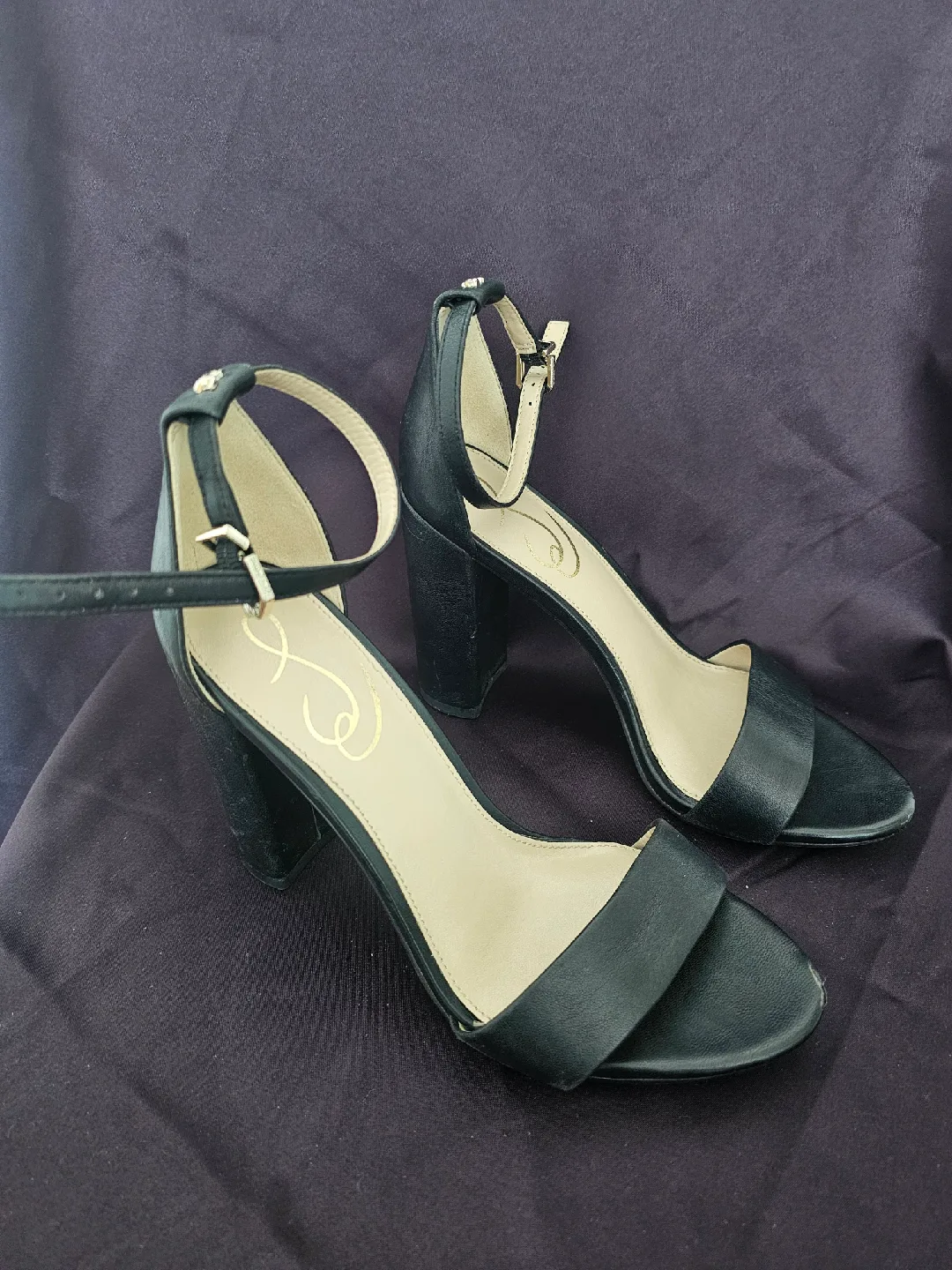 LIKE NEW - Sam Edelman Black Strappy Heels, Size 5.5 image indicator(6)