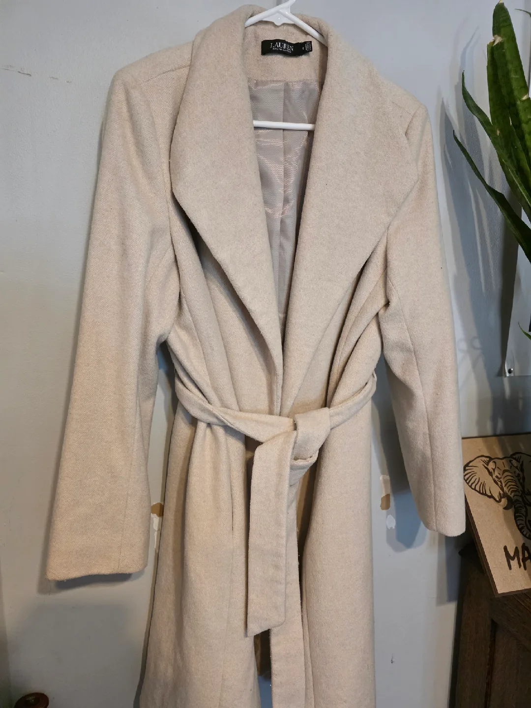 Lauren Ralph Lauren Beige Wool Blend Coat - Size 12 image indicator(3)