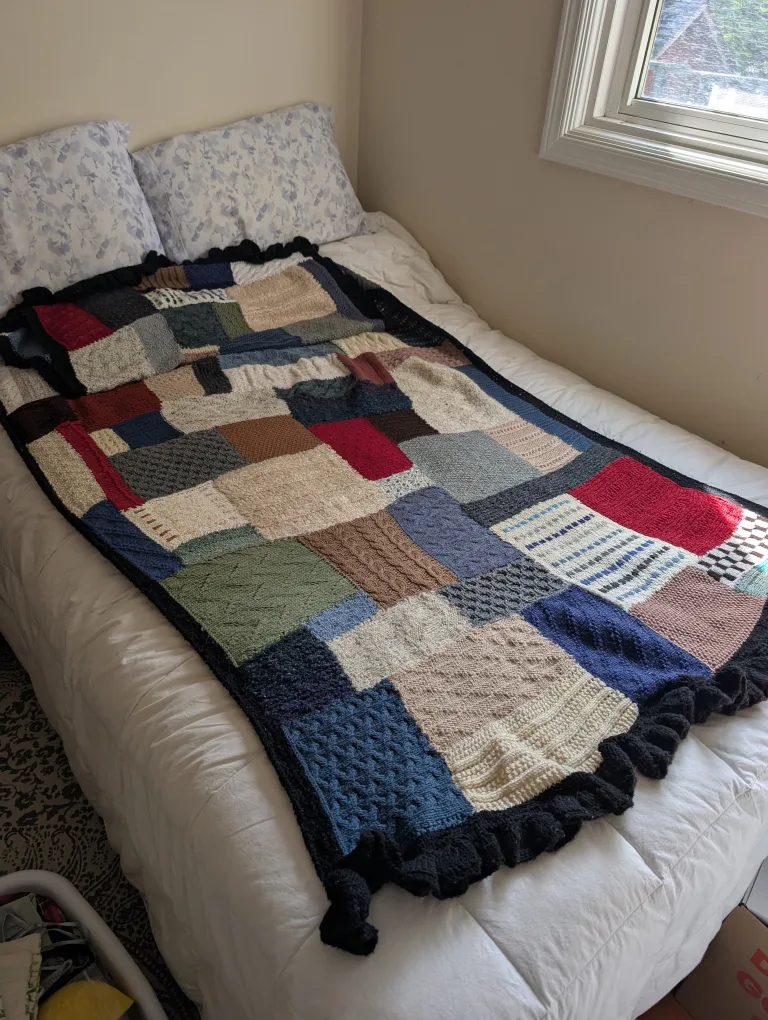 Handmade Wool Afghan Throw Blanket image indicator(2)