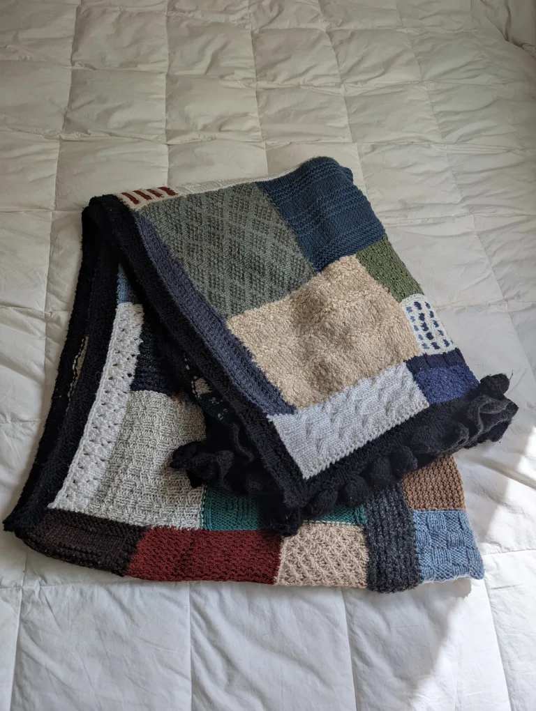 Handmade Wool Afghan Throw Blanket image indicator(4)