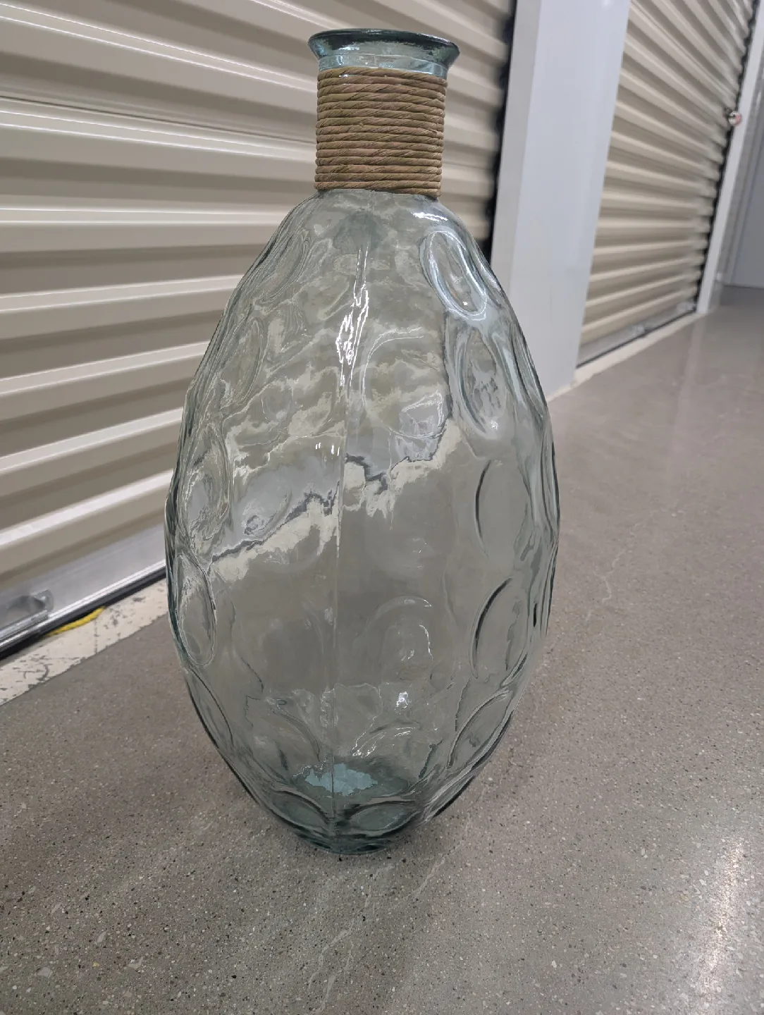 Tall Recycled Dimpled Glass Vase image indicator(2)