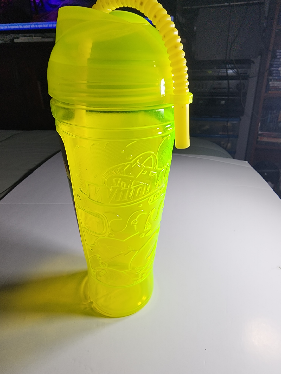 Neon Yellow Waves Theme Park Cup with Straw - photo 3