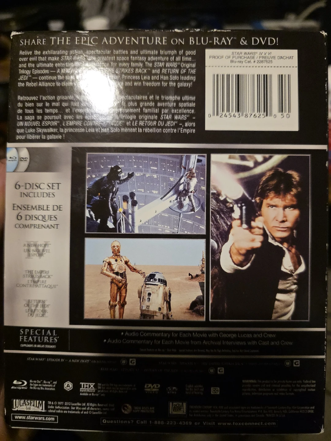 Star Wars Original Trilogy Blu-ray/DVD Set - photo 2