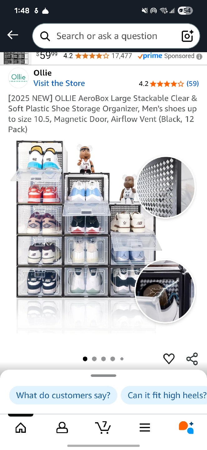 15 box Ollie AeroBox Large Stackable Shoe Storage Organizer