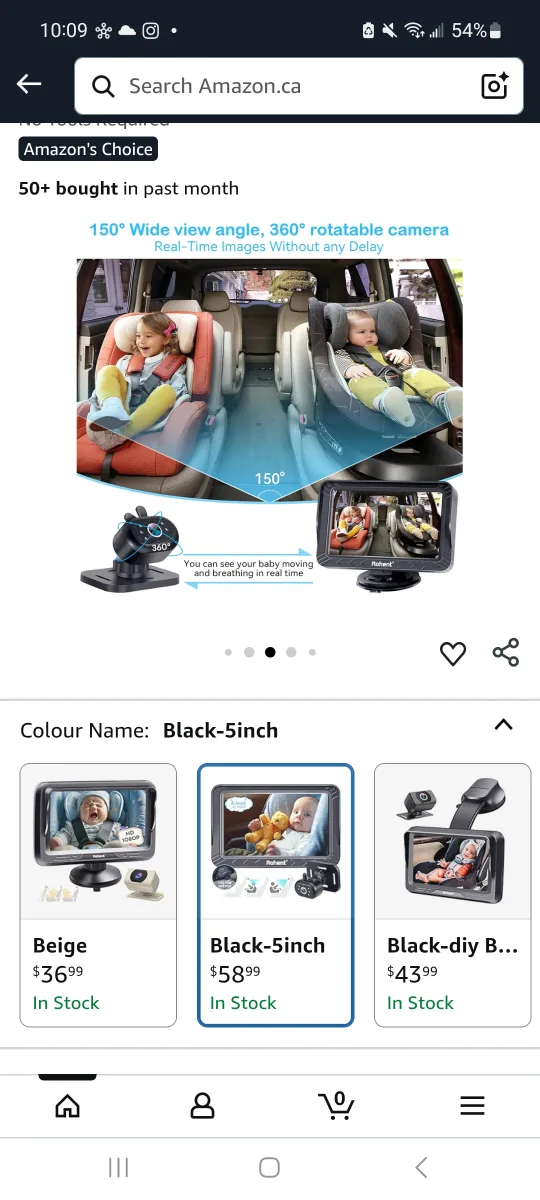 Rohent Baby Car Camera Monitor Kit - Black  ♥️ thumbnail