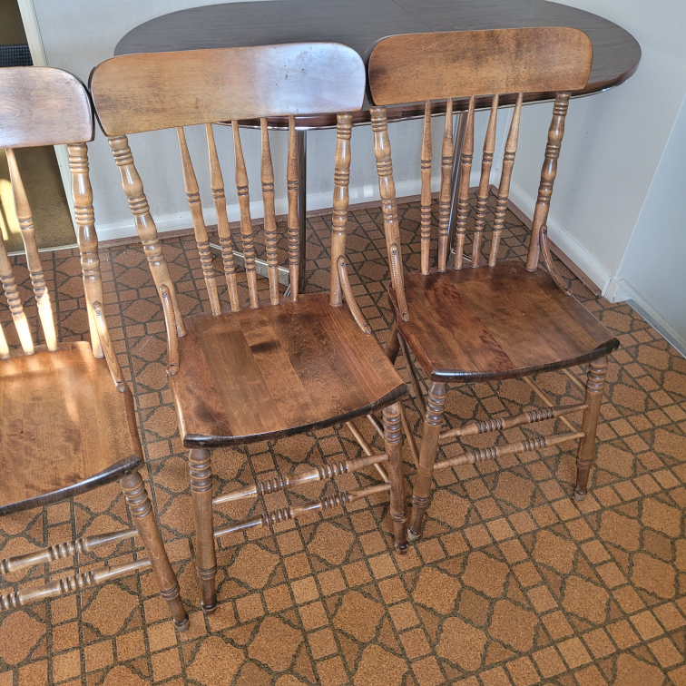 Set of 4 Vintage Wooden Dining Chairs