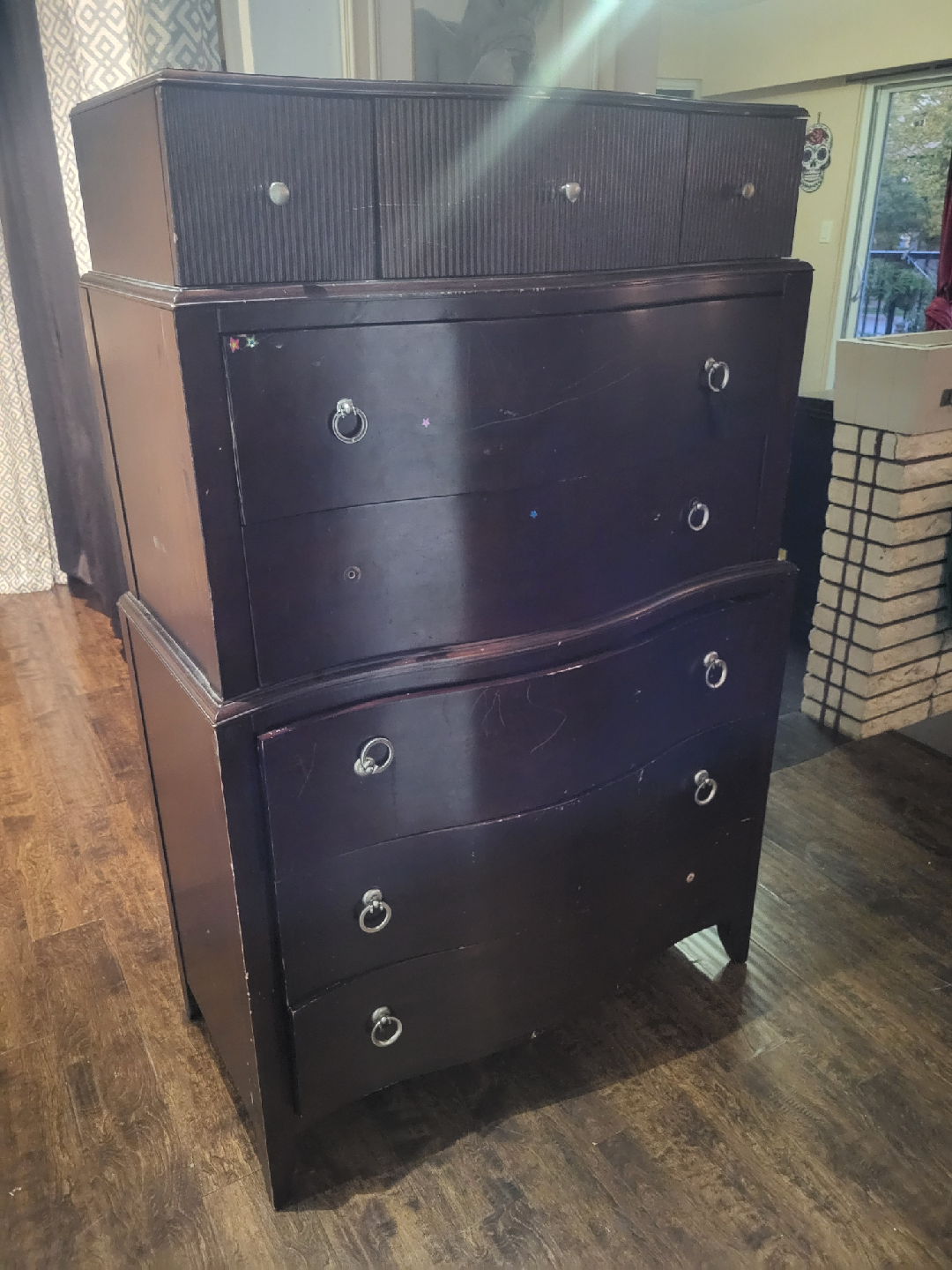 Dark Brown Wooden Dresser - photo 2