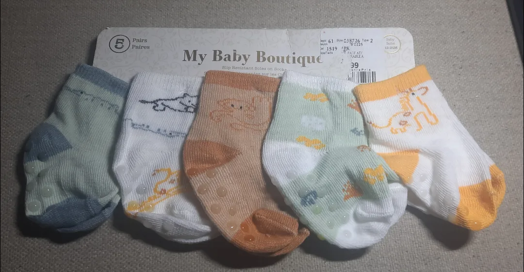 My Baby Boutique Safari Crew Socks 12-24M ❤️ thumbnail