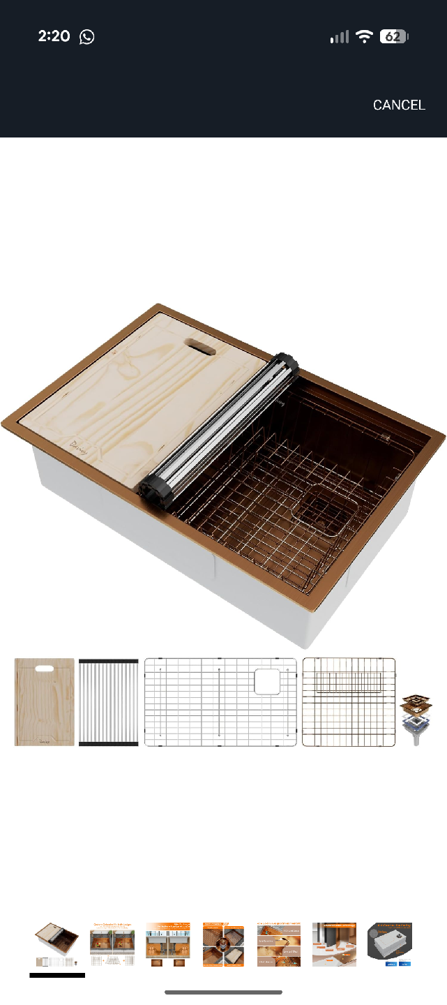 Rose Gold 16 Gauge Stainless Steel Sink