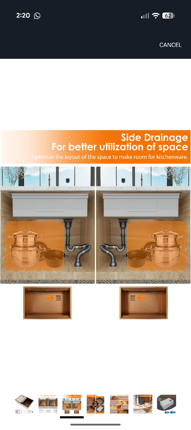 Rose Gold 16 Gauge Stainless Steel Sink - photo 3
