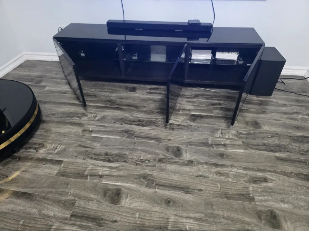 Black TV Stand with Glass Doors image indicator(3)