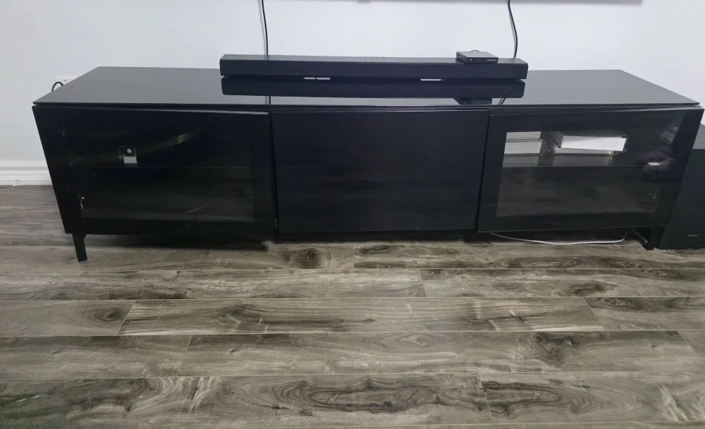 Black TV Stand with Glass Doors image indicator(5)