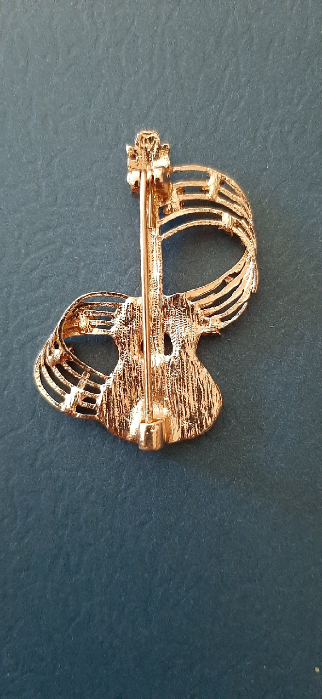 Guitar and Music Notes Brooch - photo 2