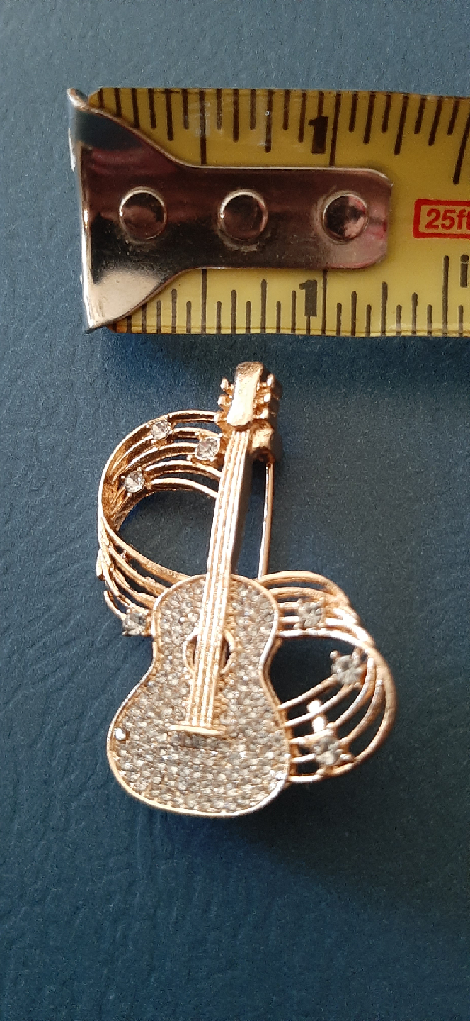 Guitar and Music Notes Brooch - photo 4