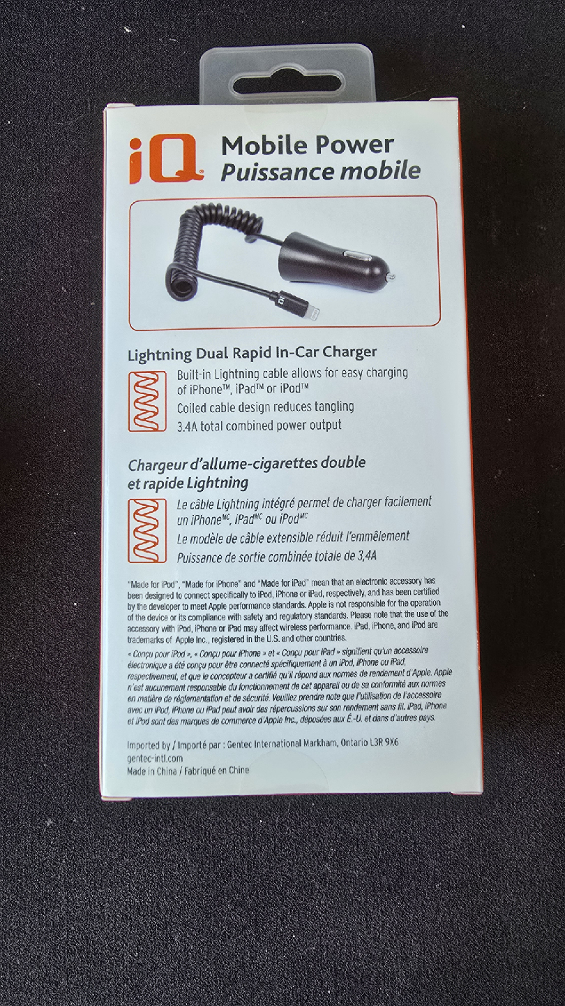 iQ Mobile Power Lightning In-Car Charger - New - photo 2