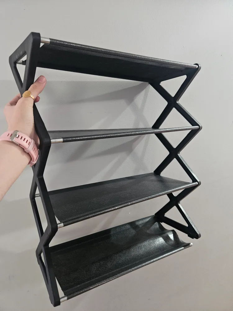 4-Tier Folding Shoe Rack - Black 🧡 image indicator(2)
