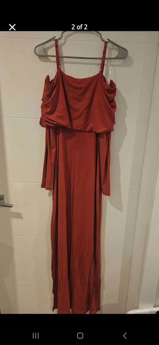 Fashion Nova Orange Red Maxi Dress image indicator(2)