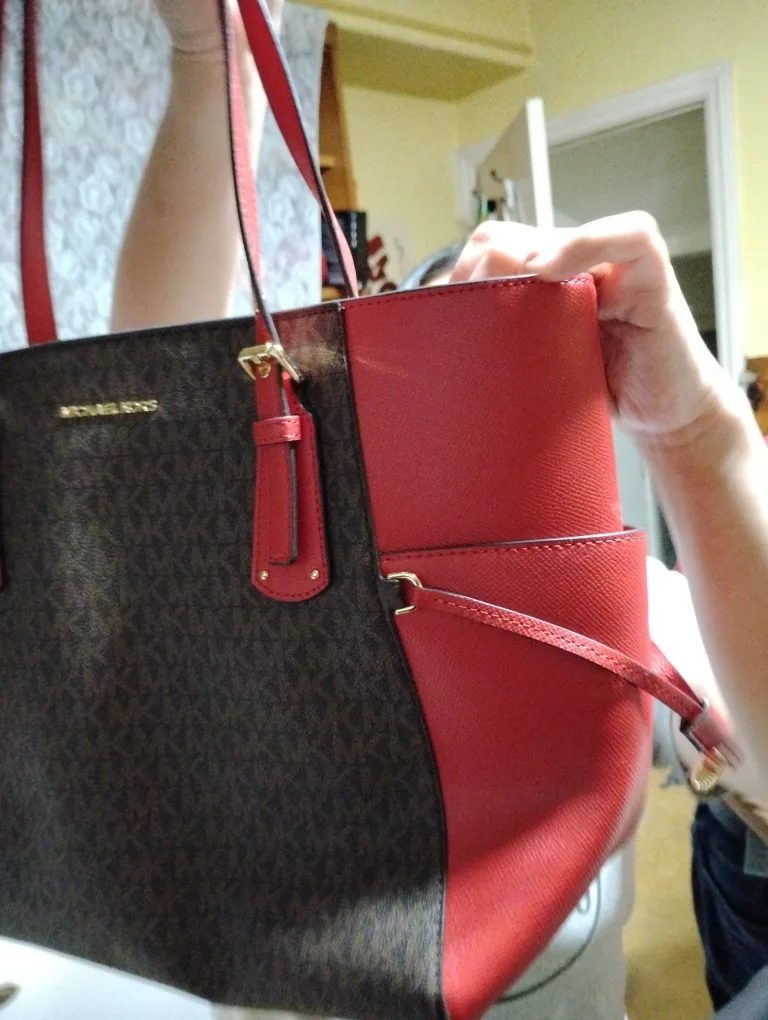 Michael Kors Tote Bag - Red & Brown image indicator(2)