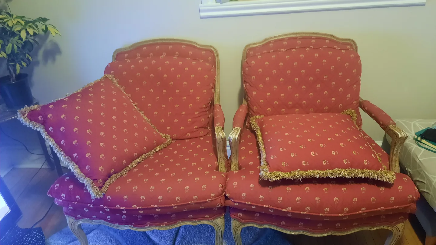 Pair of French Vintage Style Armchairs