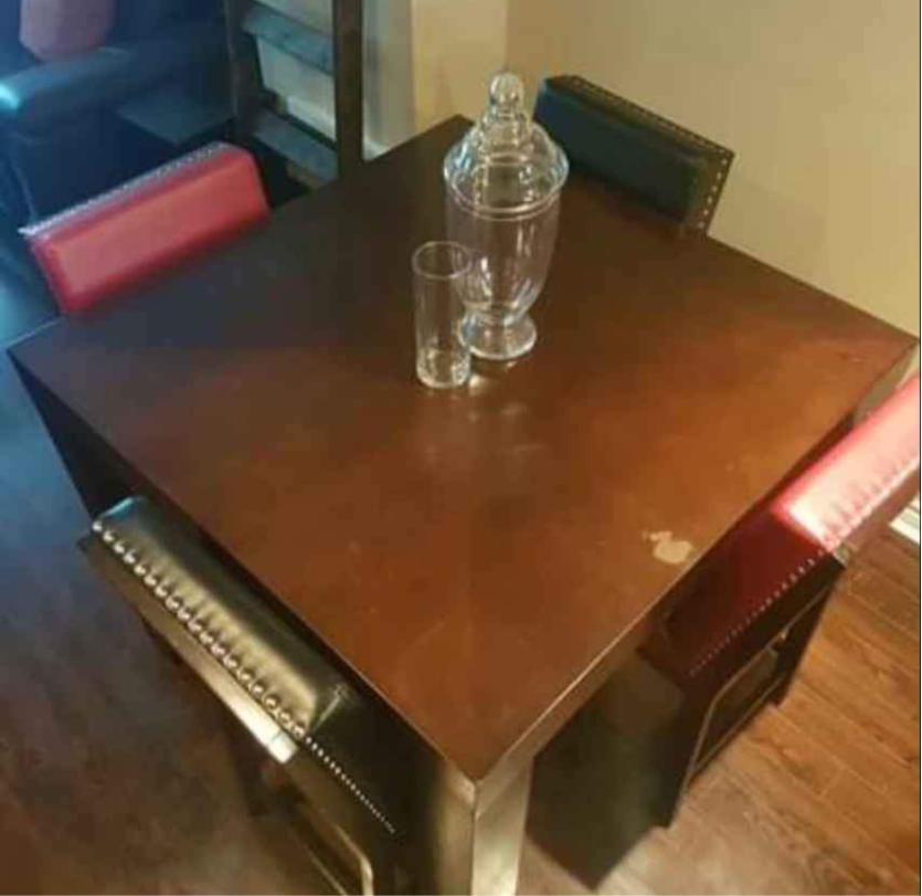 Dark Wood Dining Table with 4 Chairs - photo 2