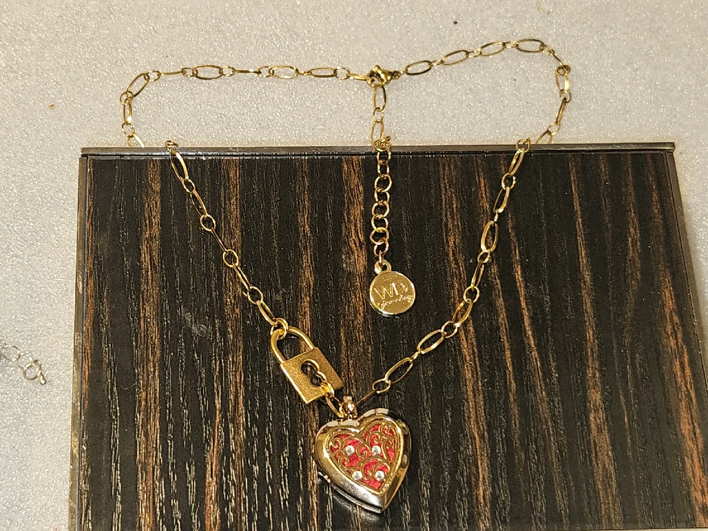 WP Jewelry Gold Heart Locket Necklace & Charm Bracelet image indicator(8)