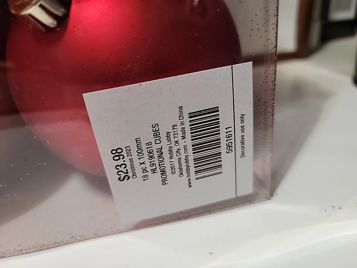 Hobby Lobby Red Christmas Ornaments - 18 pc Set image indicator(4)