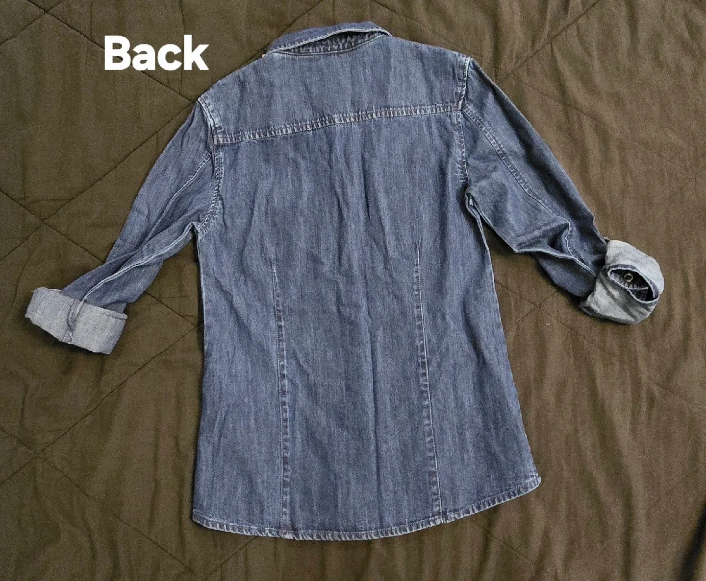 NEW! Guess Denim Shirt with Floral Embroidery! Size Kids 14 image indicator(7)