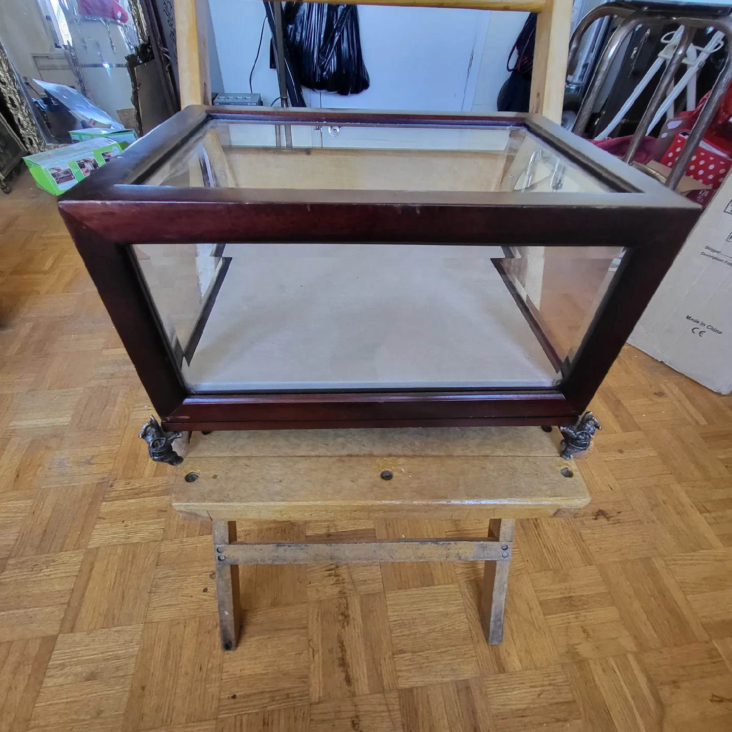 Glass Display Case with Wooden Frame thumbnail