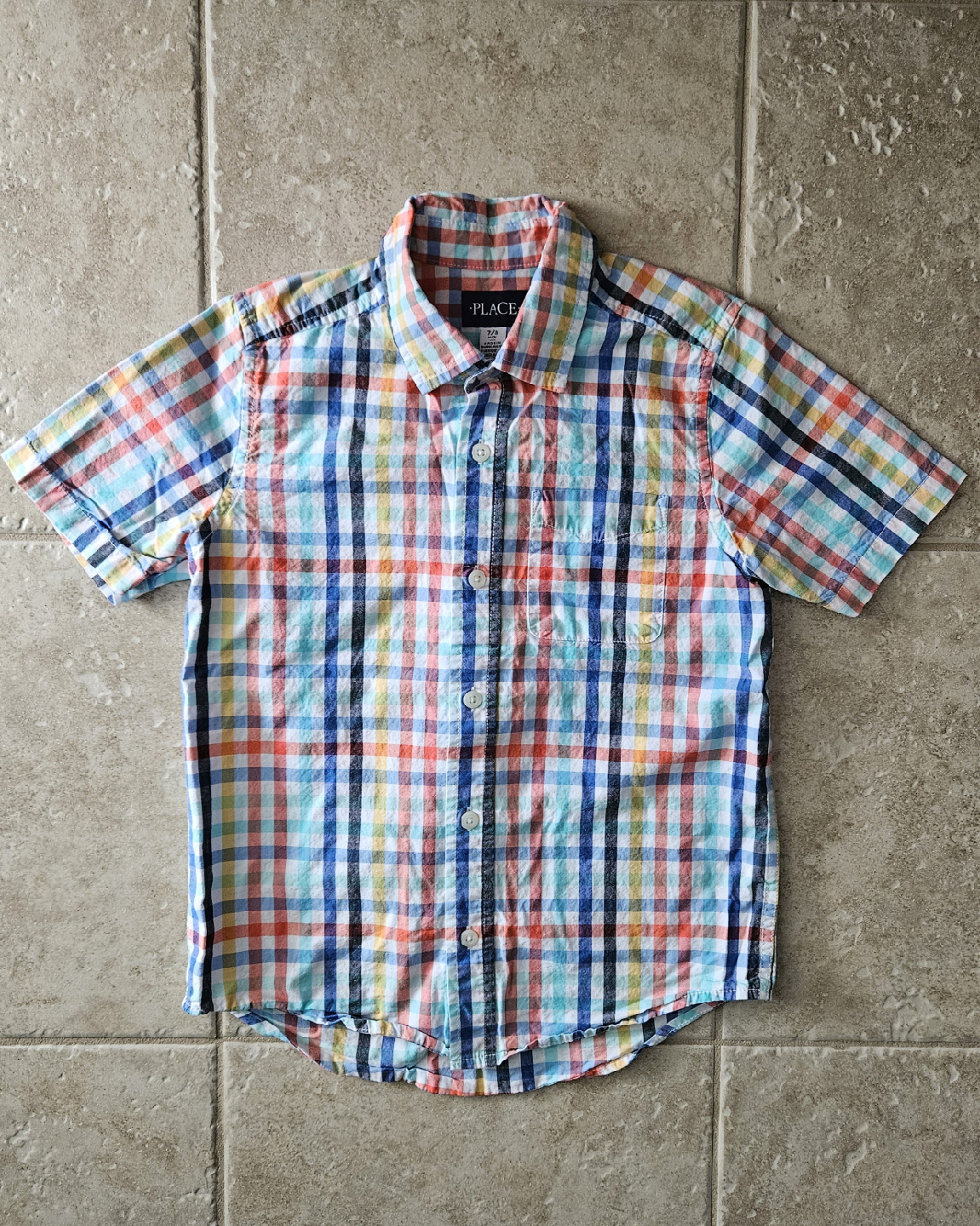 Size M (7/8) Children's Place Plaid Button-Down Shirt