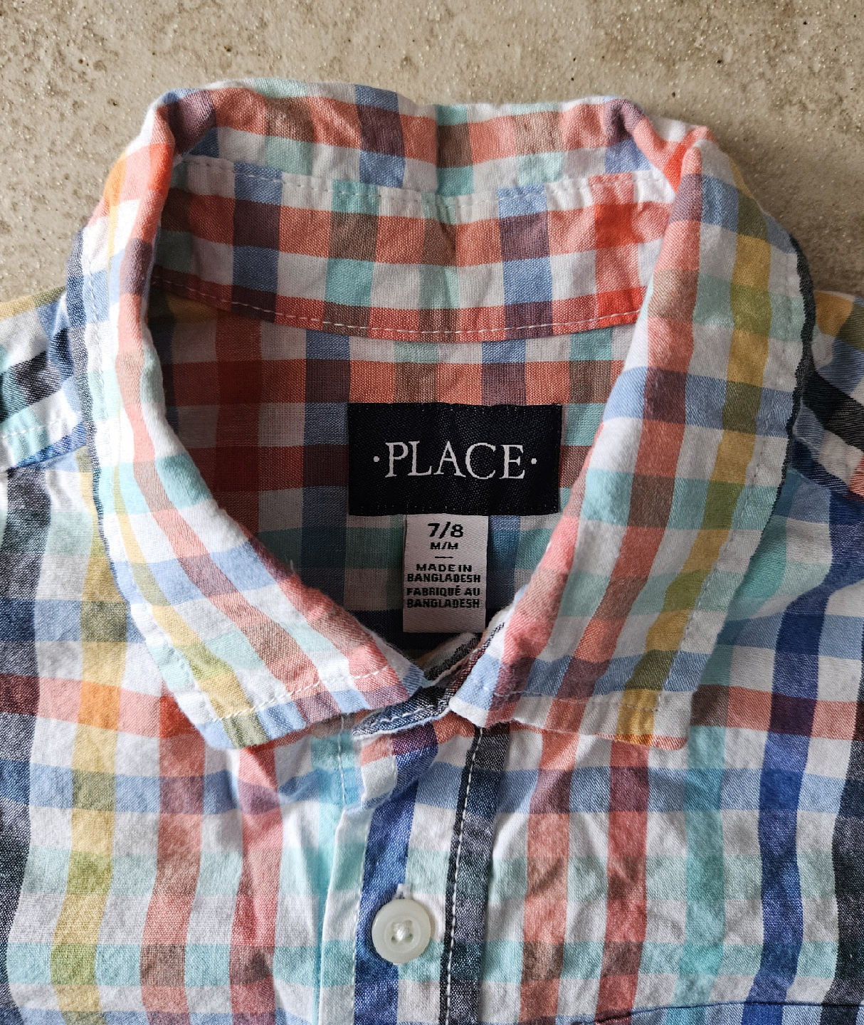 Size M (7/8) Children's Place Plaid Button-Down Shirt - photo 3