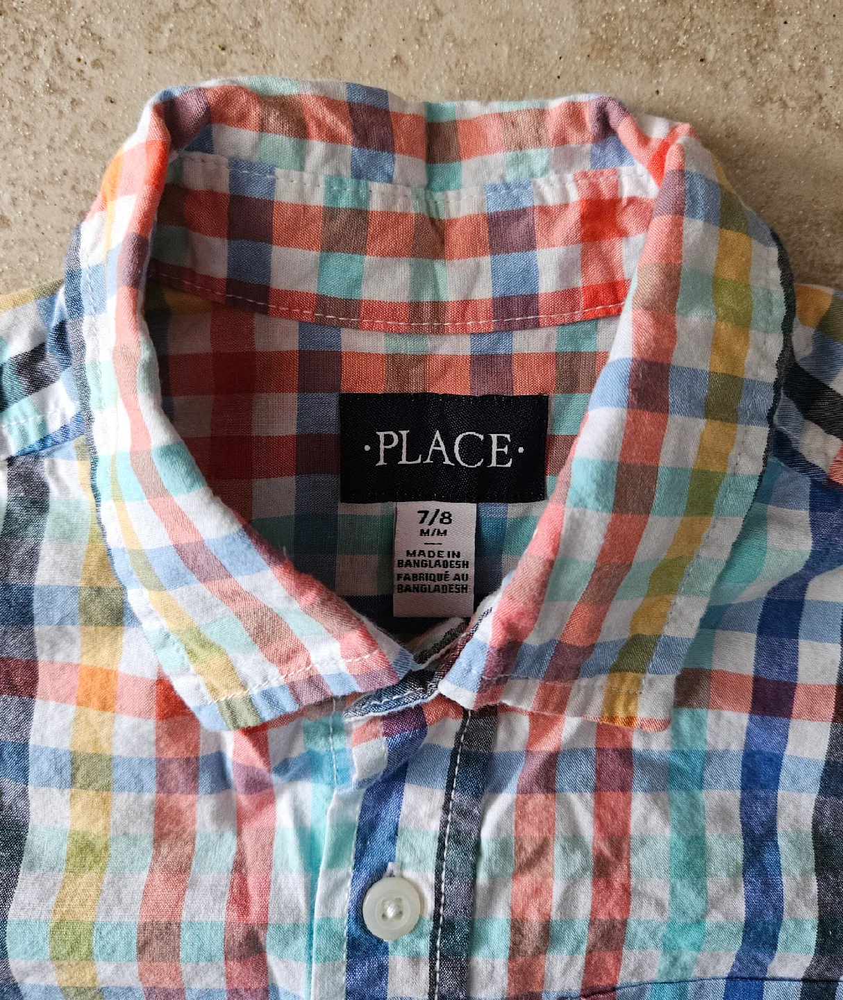 Size M (7/8) Children's Place Plaid Button-Down Shirt image indicator(3)