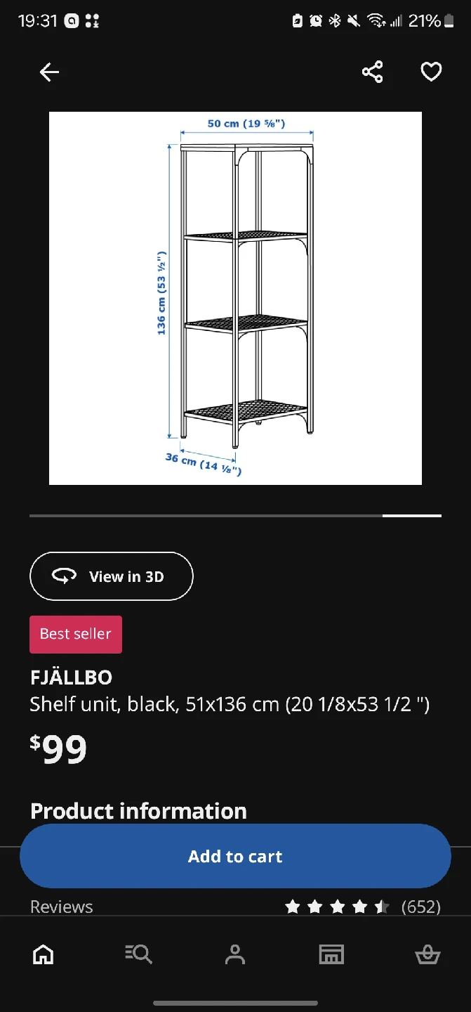IKEA FJÄLLBO Shelf Unit - Black, 51x136 cm - photo 4