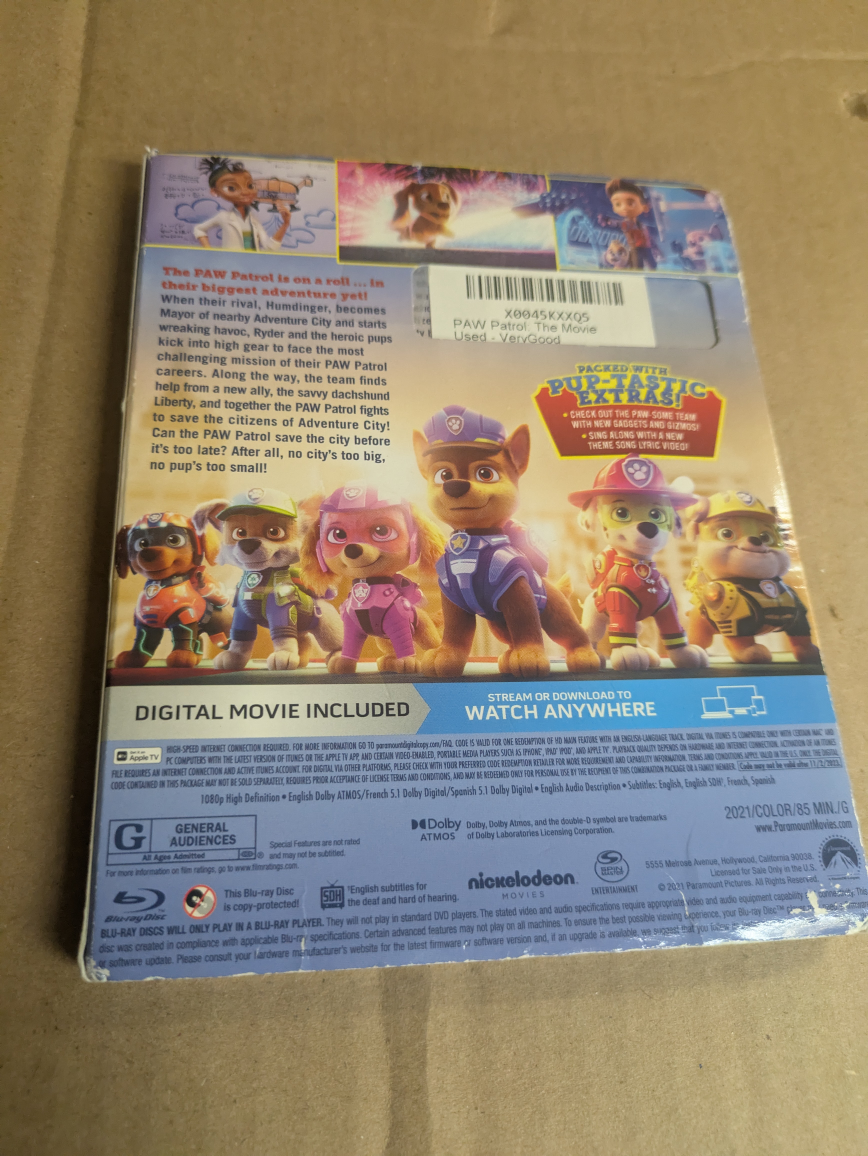 Paw Patrol: The Movie Blu-ray + Digital Code - photo 2
