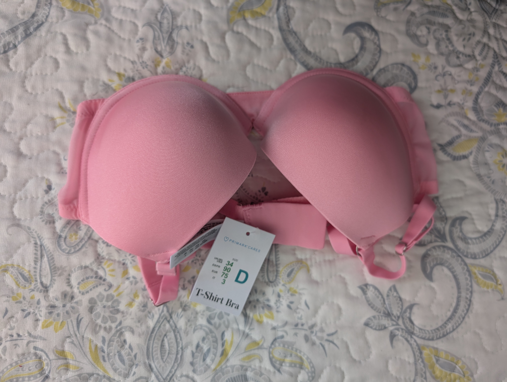 Primark Cares Pink T-Shirt Bra, Size 34D
