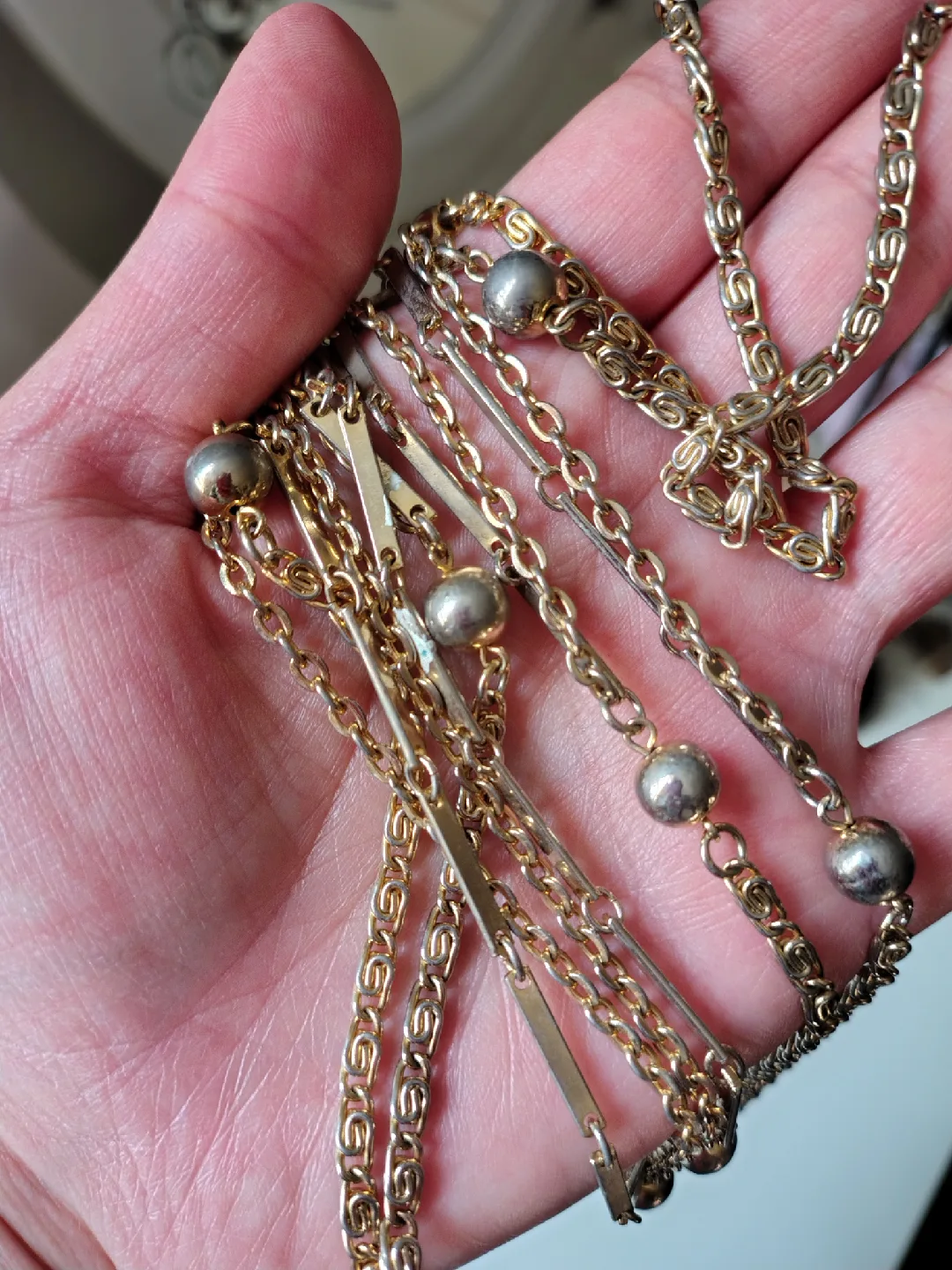 Gold Tone Multi-Chain Necklace thumbnail