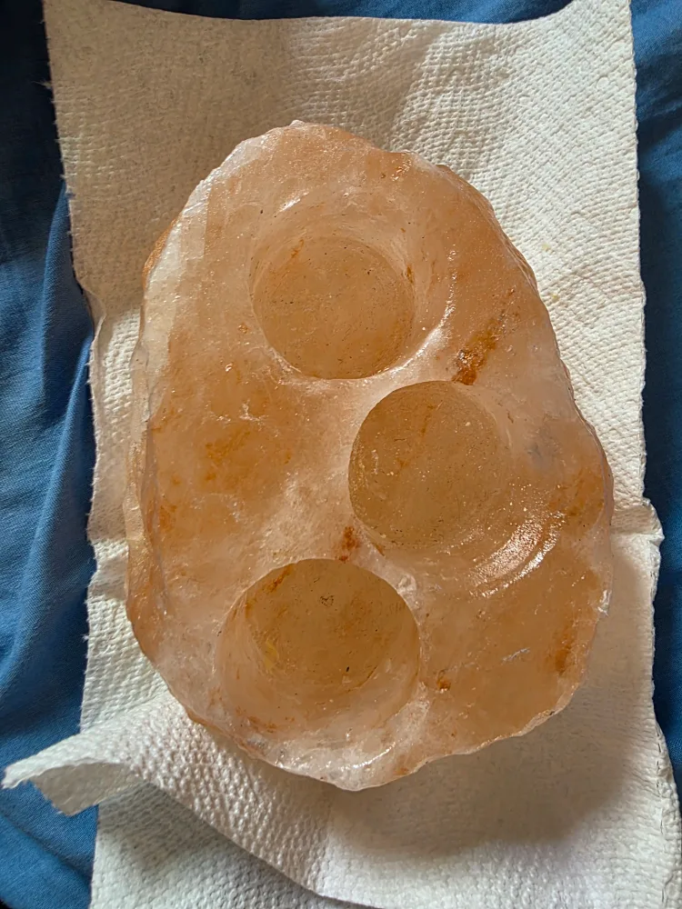 Himalayan Salt Candle Holder (3 slots) thumbnail