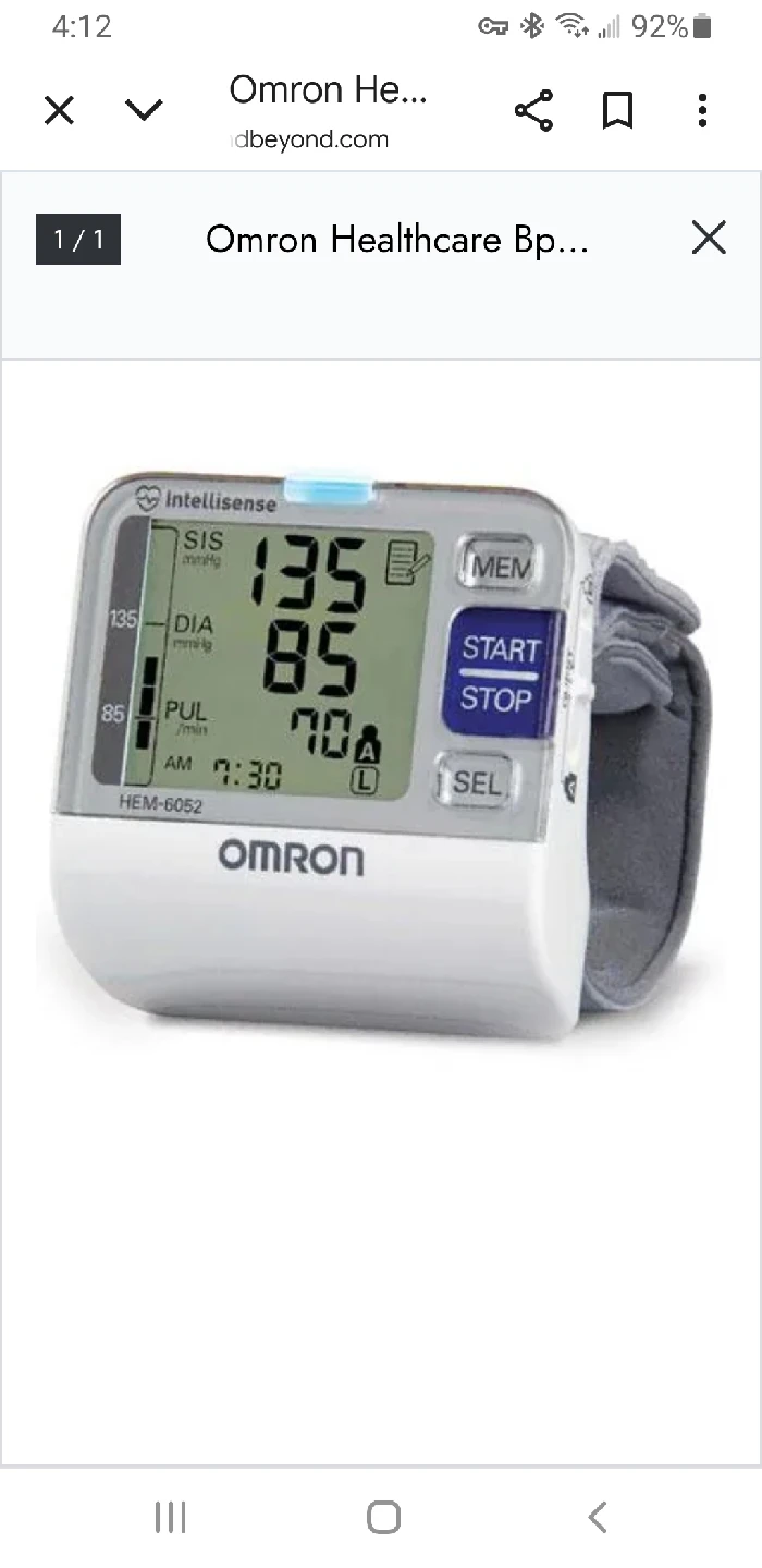 Omron HEM-6052 Wrist Blood Pressure Monitor