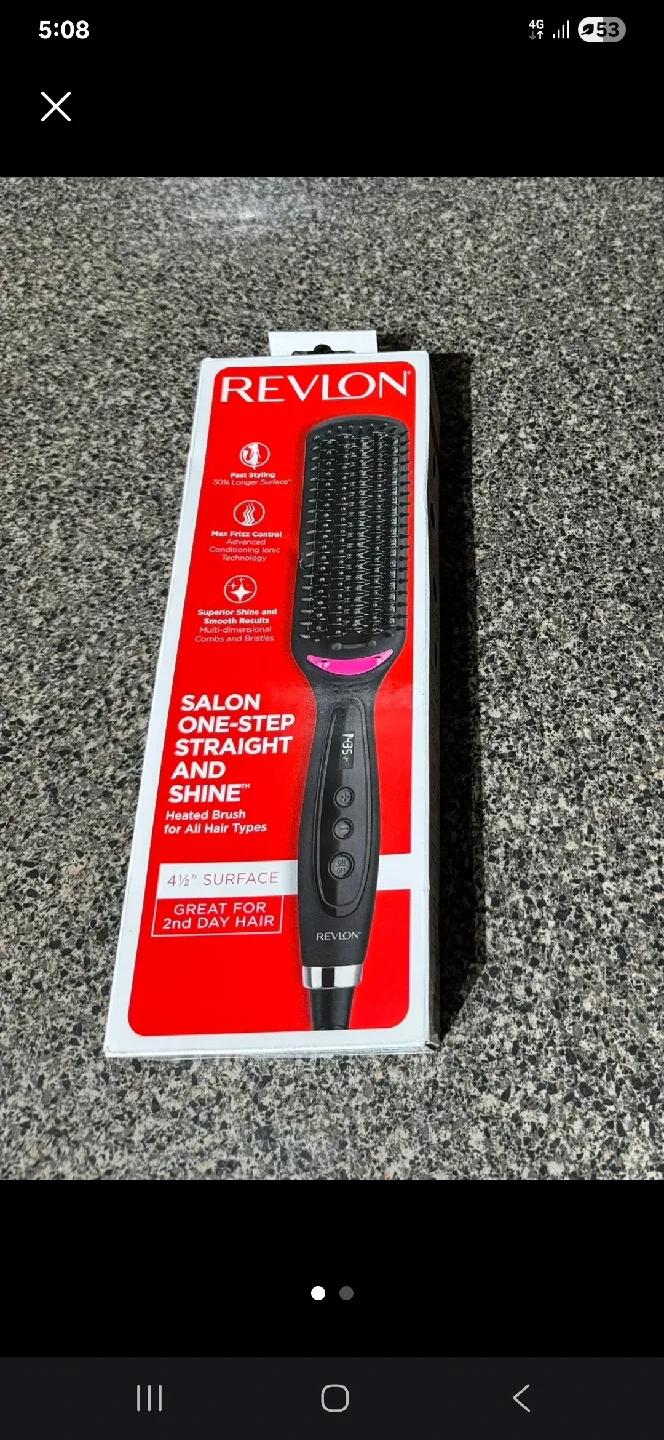 Revlon Salon One-Step Straight and Shine Heated Brush - NEW thumbnail