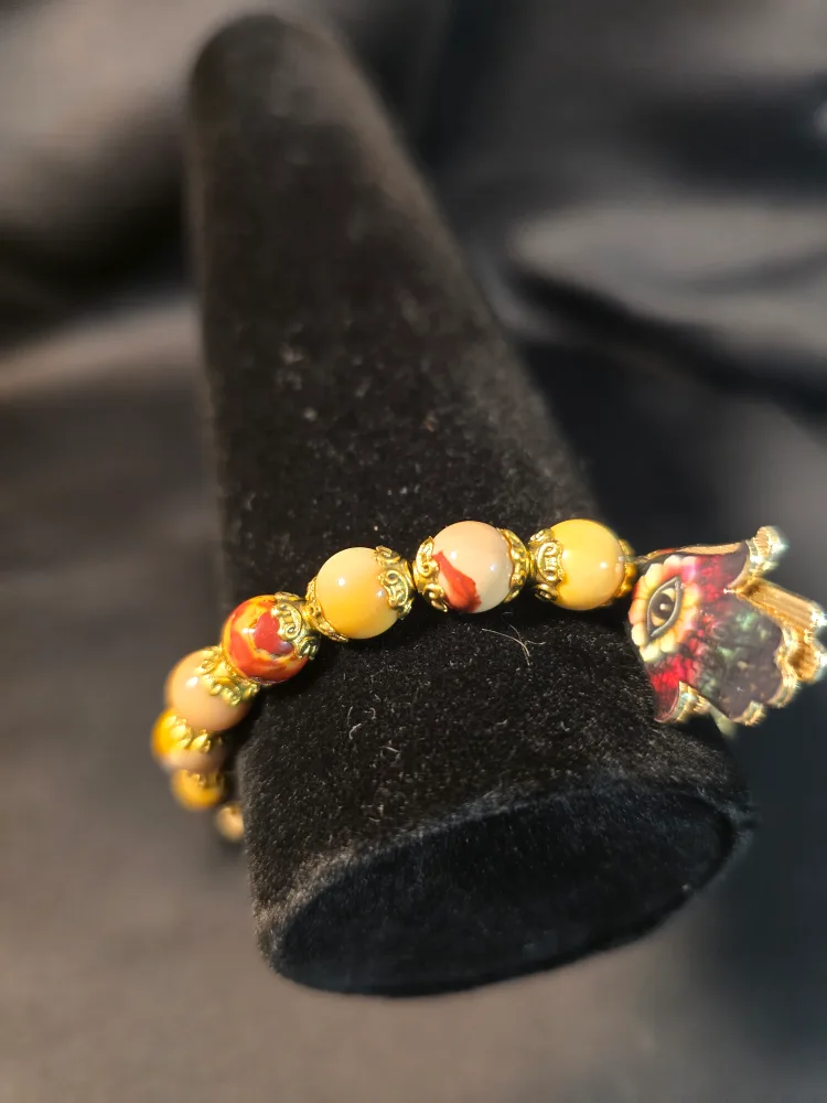 Handmade Beaded Bracelet with Charm image indicator(2)