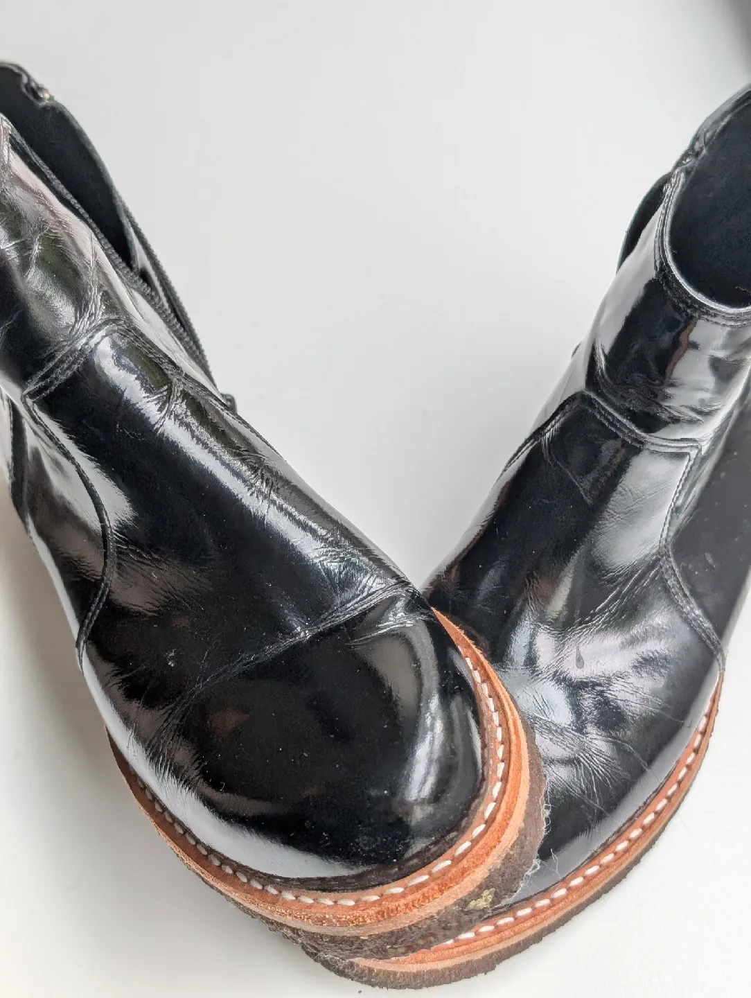 Black Patten Leather Ankle Boots from Argentina image indicator(3)