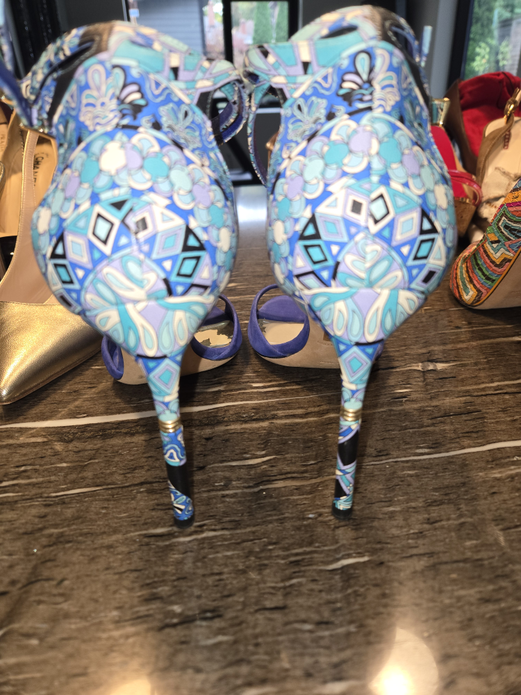 Emilio Pucci Blue Suede Heels - photo 5
