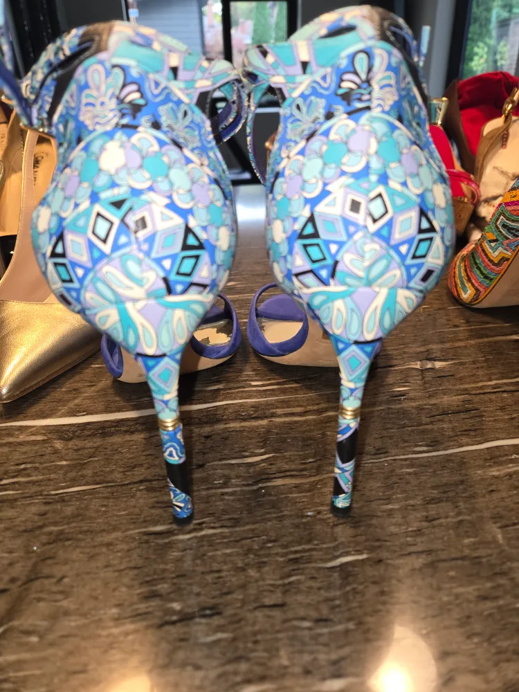 Emilio Pucci Blue Suede Heels image indicator(5)