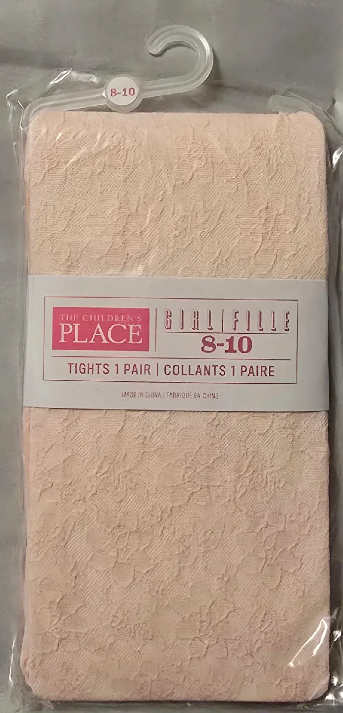 NEW! The Children's Place Pink Lace Designed Tights! - Size 8-10