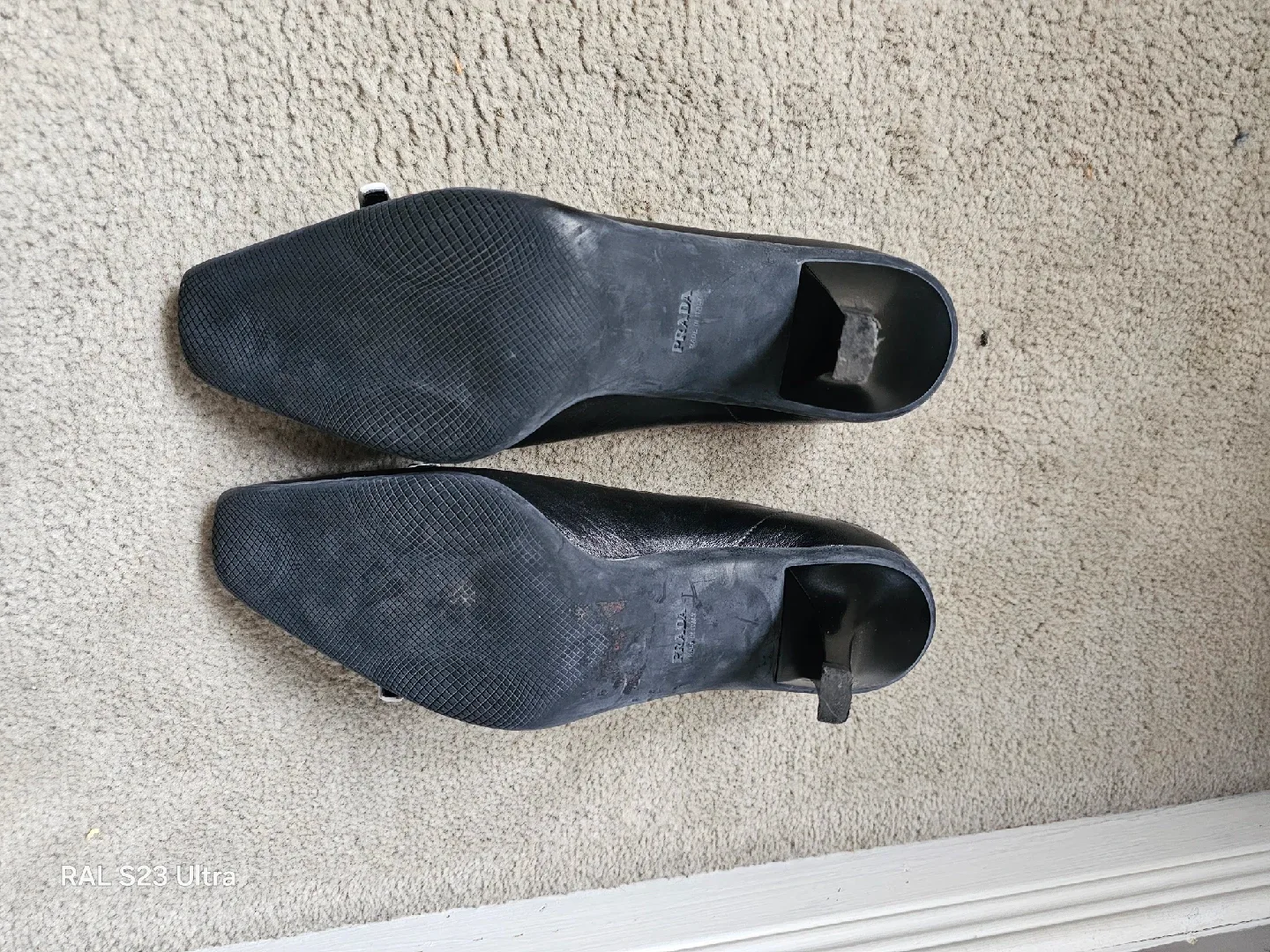 Original Prada Black Leather Heels image indicator(3)