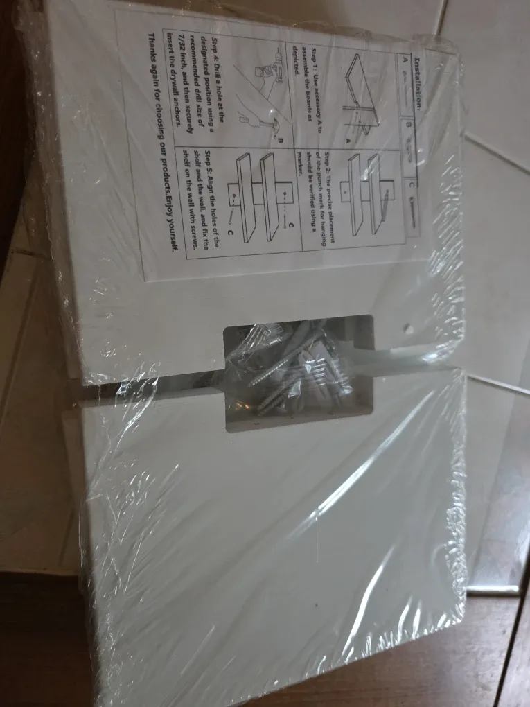 New White Floating Wall Shelves 2 tier -2 set. image indicator(3)