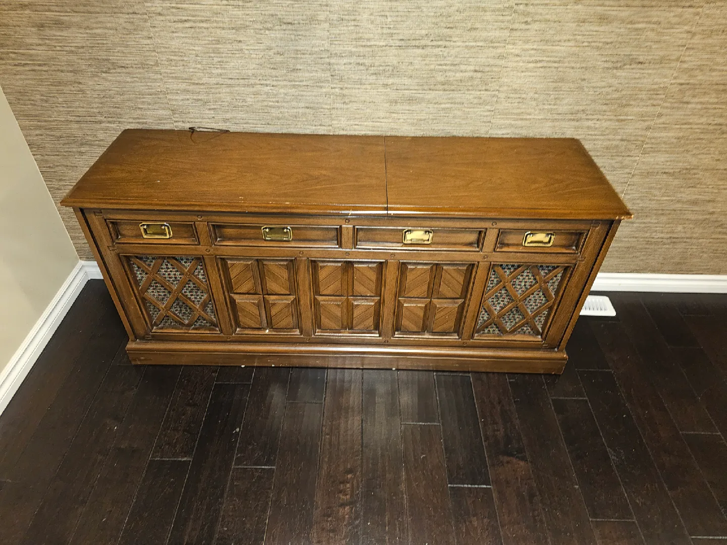 Vintage Sylvania Console Stereo Record Player thumbnail