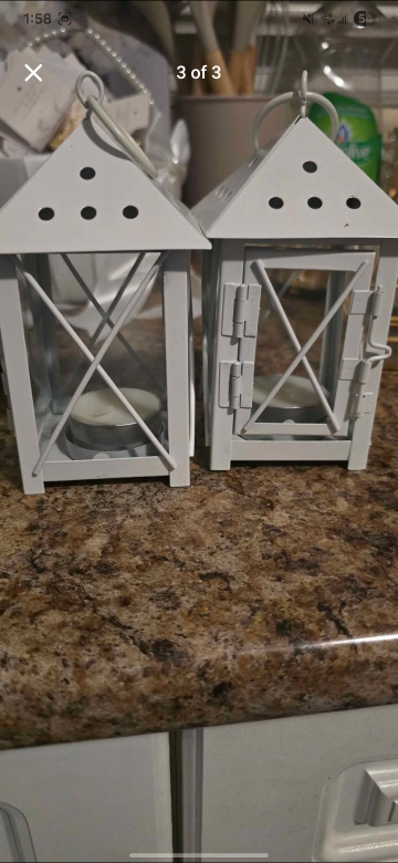 White Metal Lanterns - Set of 10