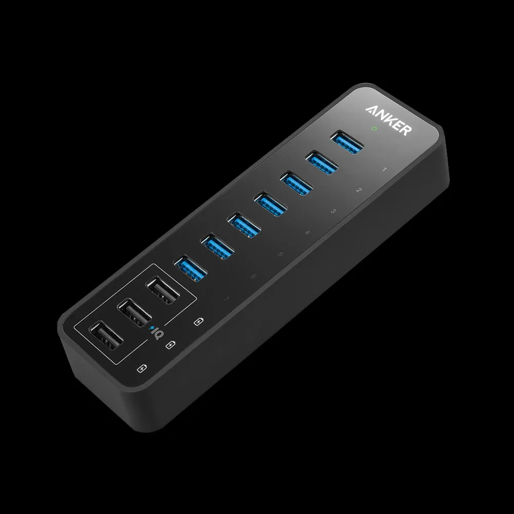 Anker USB Hub, USB 3.0 Hub, 10 Port 60W Data Hub thumbnail