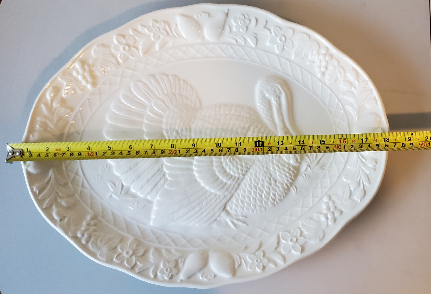 Turkey Platter, 19 inches, White